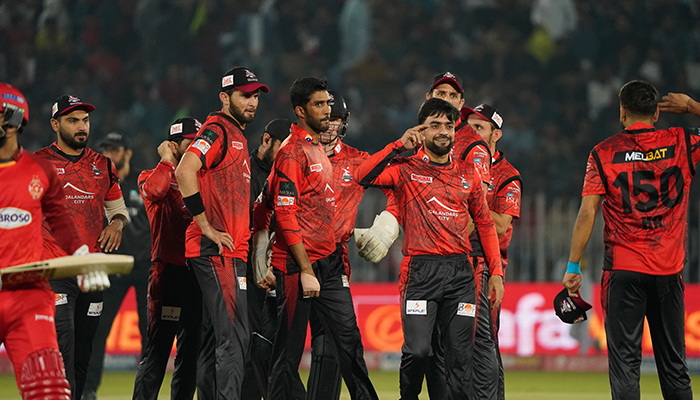 Lahore Qalandars in action during their match against Islamabad United in Rawalpindi, on March 9, 2023. — PSL