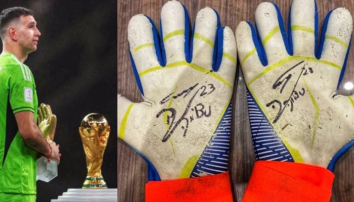 Argentina goalie auctions World Cup gloves for $45K for cancer hospital. Twitter
