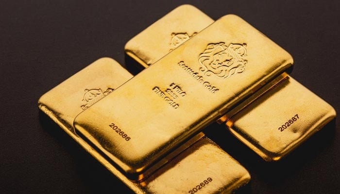 An undated image of gold bars. — AFP