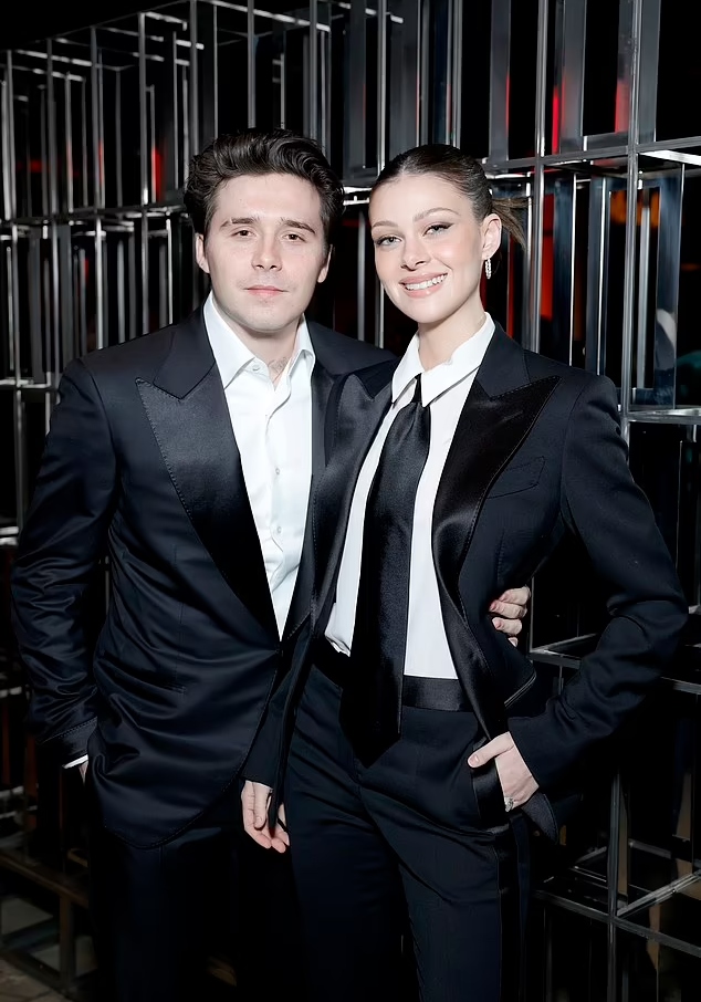 Brooklyn Beckham and Nicola Peltz are twins in matching suits for the 2023 Oscars