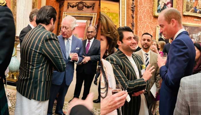 Chairman Peshawar Zalmi and Zalmi Foundation Javed Afridi meets King Charles III of England and Prince of Wales William. — Facebook/Javed Afridi