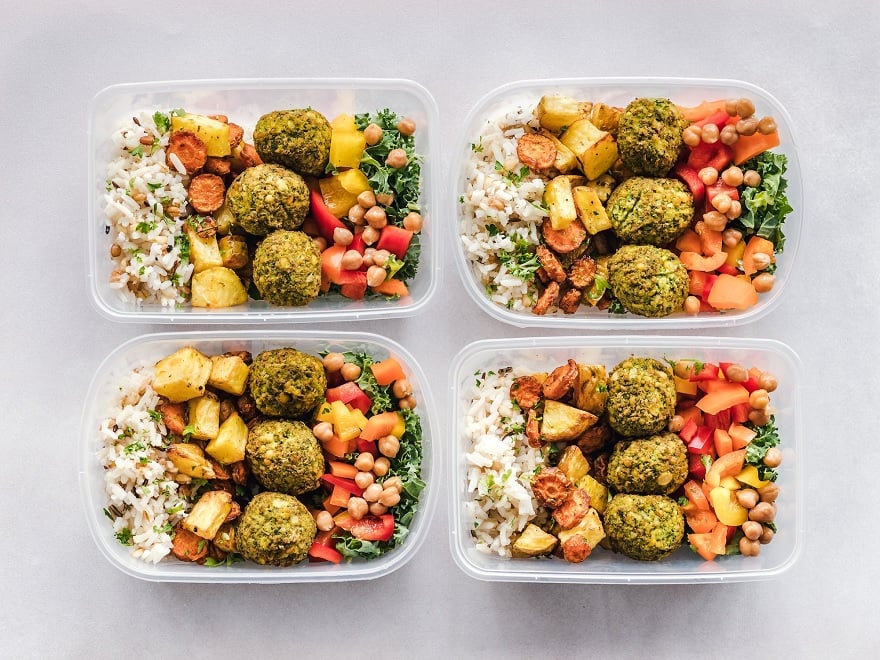 Image shows four boxes of the same meal planned for different days.— Pexels