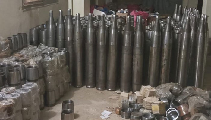 Some of the arms and ammunition recovered during the Chaman IBO. — ISPR
