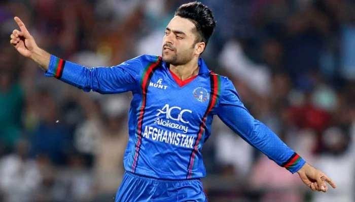 An undated image of Afghan spinner Rashid Khan celebrating after taking a wicket. — AFP/File