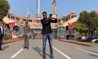 VIDEO: Haris Rauf celebrates Pakistan Day with PSL trophy at Wagah border