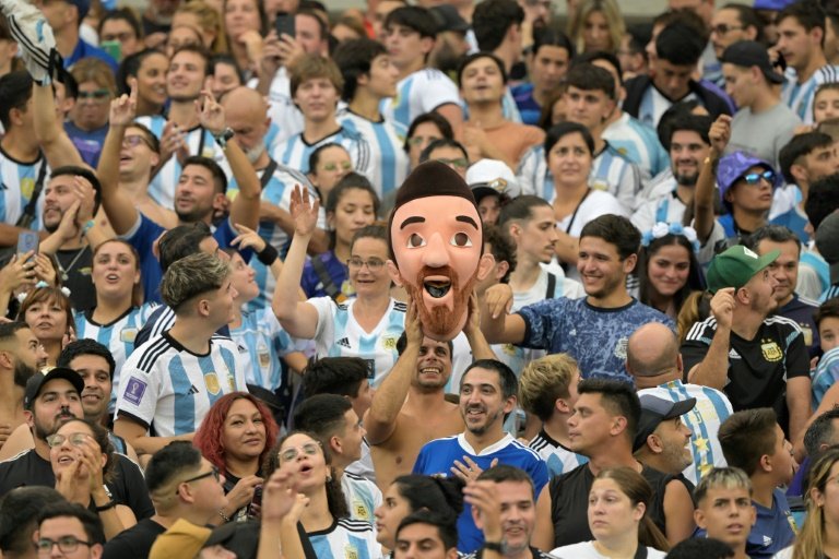 Argentina fans were in a party mood ahead of the World Cup celebration match against Panama in Buenos Aires. — AFP