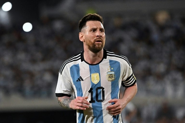 Superstar Lionel Messi donned the blue and white jersey of Argentina for the first time since leading his country to World Cup glory in Qatar. — AFP