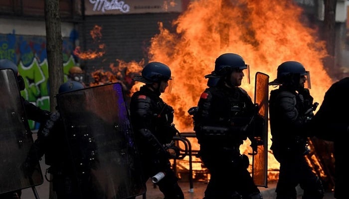 A total of 457 people were arrested and 441 security forces injured on Thursday during nationwide protests against French President Emmanuel Macrons pensions reform. — AFP