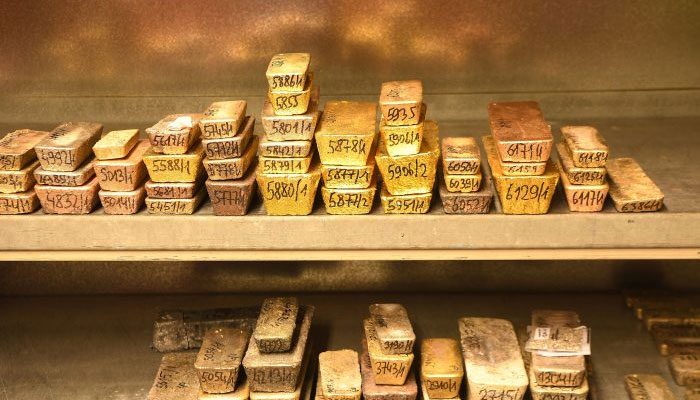 An undated image of gold bars. — AFP/File