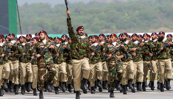 Pakistan Army’s Special Service Group (SSG) commandos march during the Pakistan Day parade in Islamabad, on March 23., 2023. — AFP