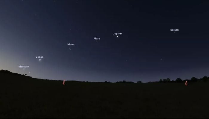 (Representational) The March 28 planet alignment is a much-anticipated event.— Stellarium via Space.com