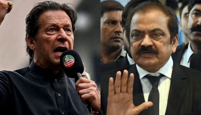 PTI Chairman Imran Khan (left) and Interior Minister Rana Sanaullah. — AFP/Online/File