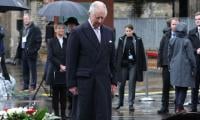 King Charles Lays Wreath For WWII Bombing Victims In Hamburg