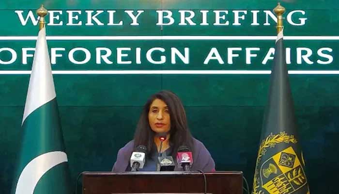 Foreign Office Spokesperson Mumtaz Zehra Baloch speaking during the weekly briefing on January 19, 2023. — Radio Pakistan