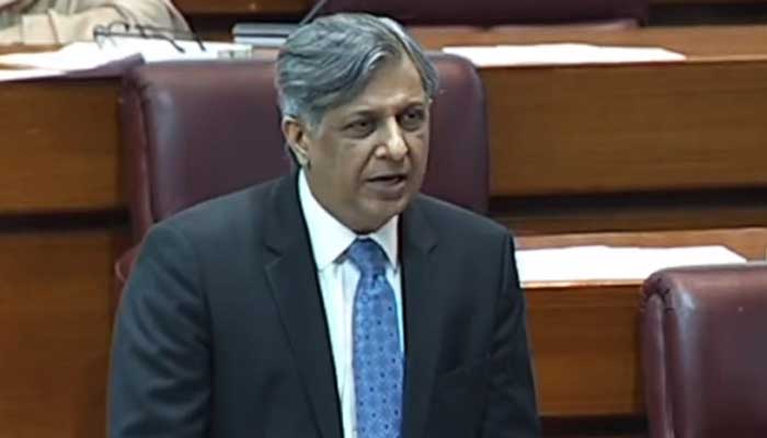 Law Minister Azam Nazeer Tarar speaks during National Assembly session in Islamabad on April 3, 2023, in this still taken from a video. — YouTube/PTV News Live