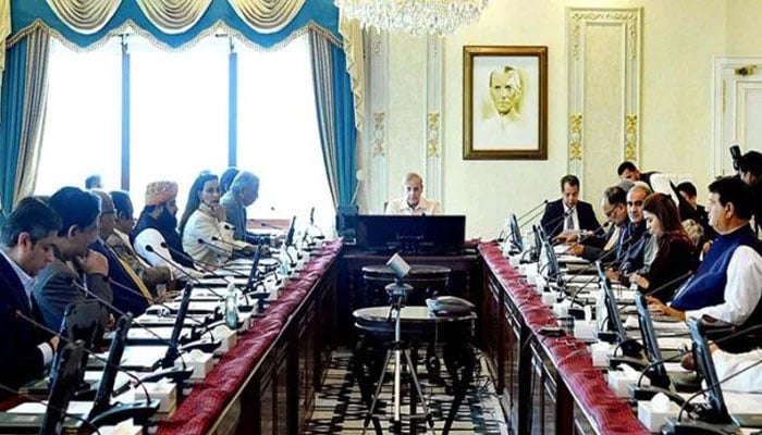 PM Shehbaz Sharif chairs a federal cabinet meeting. PID