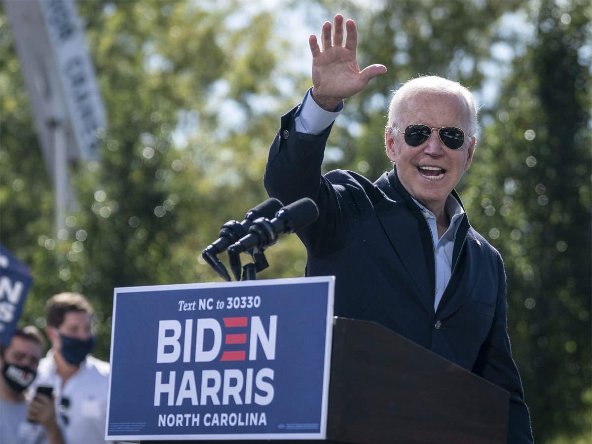 US President Joe Biden gestures a few days after winning the presidential elections in 2020.— AFP