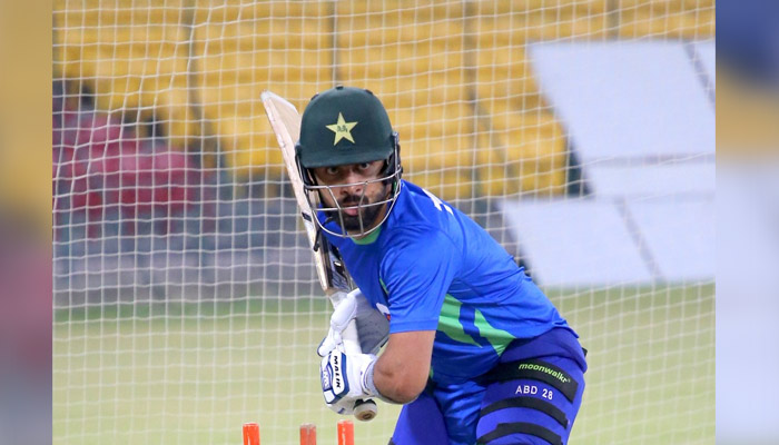 Pakistan cricketer Babar Azam during a training session ahead of the series against New Zealand. — Twitter/@TheRealPCB