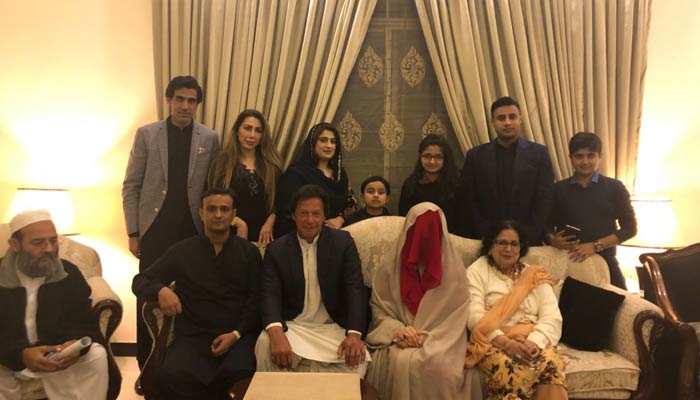 PTI chief Imran Khan after his third marriage with Bushra Bibi. — Twitter/@AwnChaudry