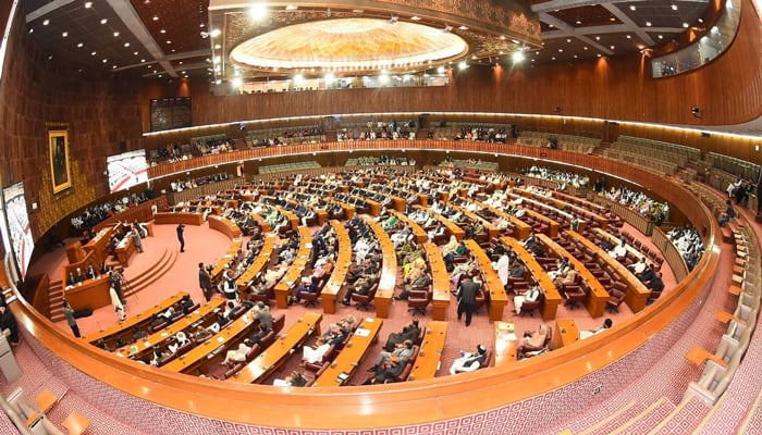 A National Assembly session underway on April 10, 2023. — Facebook/NationalAssemblyOfPakistan