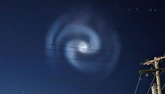 A picture from an eyewitness Elizabeth Withnall shows a swirl in the sky on April 15, 2023. — Anchorage Daily News