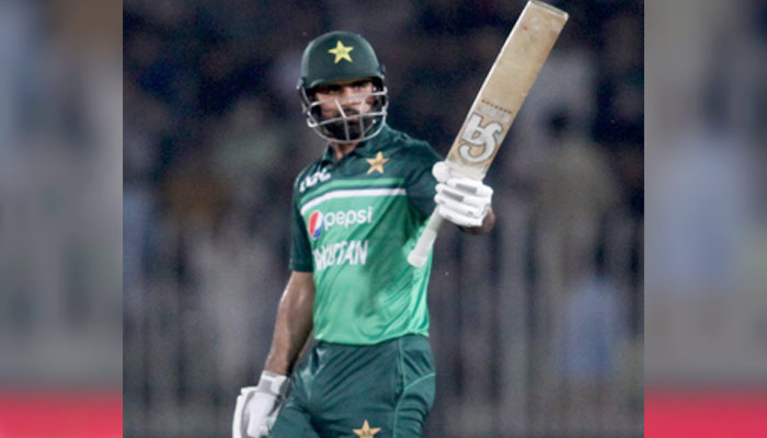 Pakistans opening batter Fakhar Zaman gestures during the second ODI against New Zealand in Rawalpindi, on April 29, 2023. — Twitter/@TheRealPCB