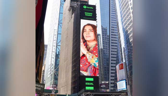 Sanam Marvi graces billboard on Times Square