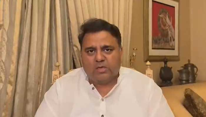 PTI Senior Vice-President Fawad Chaudhry speaks about the ECPs notice, in this still taken from a video, on April 30, 2023. — Twitter/@PTIofficial