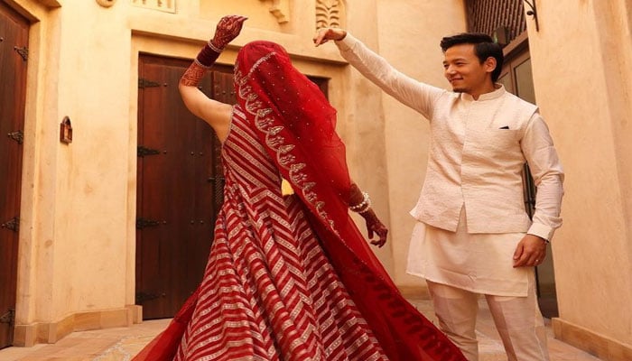 Pakistani actor Madiha Imam (left) with her husband —Instagram/madihaimam