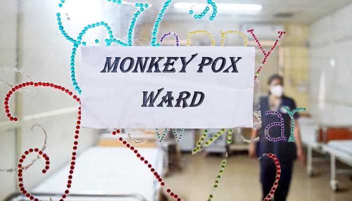 A health worker walks inside an isolation ward for monkeypox patients at a hospital in Ahmedabad, India. — AFP