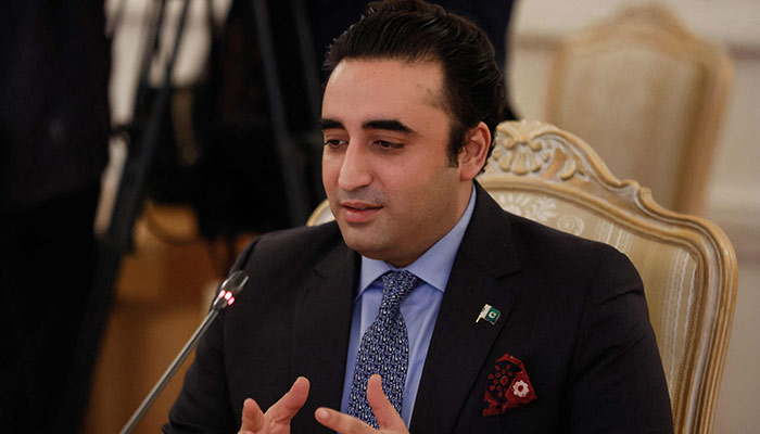 Foreign Minister Bilawal Bhutto Zardari attends a meeting with his Russian counterpart in Moscow on January 30, 2023. — AFP