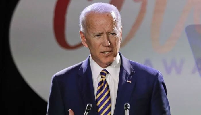US Presidential Election 2020 winner Joe Biden speaks to an viewers. —AFP