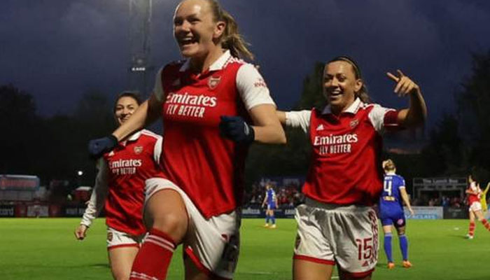 Arsenal women bounce back with Frida Maanums eye-catching goal. Twitter/ArsenalWFC