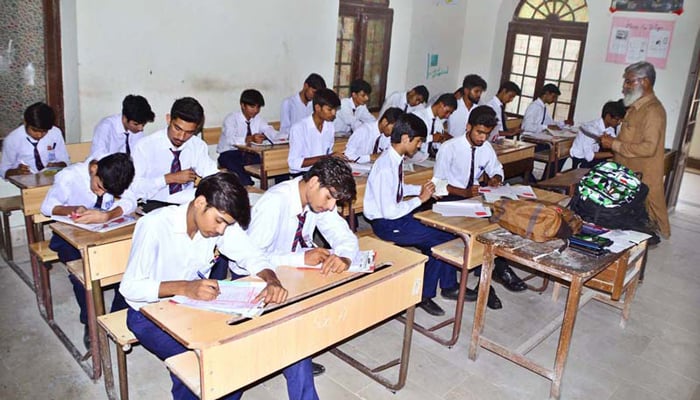 Students attempt an annual board examination in this May 18, 2022 file photo. — APP