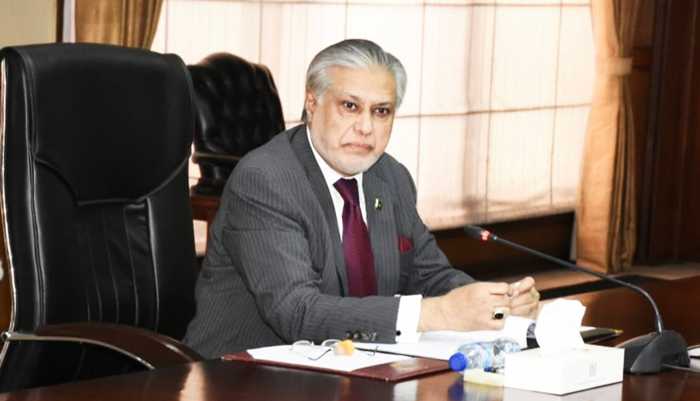 Minister for Finance and Revenue Ishaq Dar chairs a meeting of the Economic Coordination Committee on May 10, 2023. — Twitter