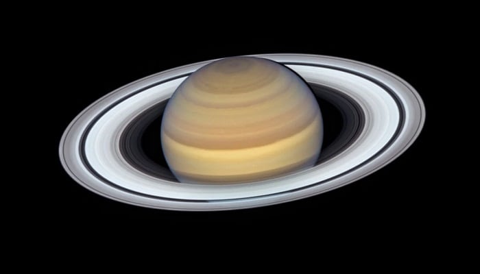An illustration shows Saturns rings. —NASA