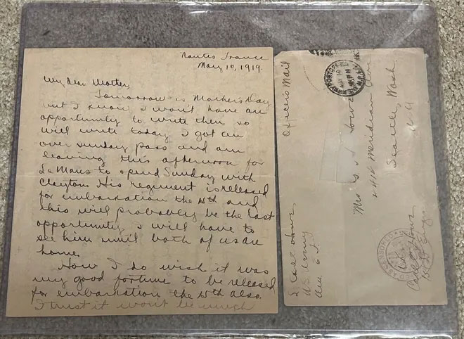 Ini adalah surat Hari Ibu yang ditulis pada tahun 1919 diselamatkan dari eBay dan diberikan kepada cucu tentara yang menulisnya.  MyHeritage.com