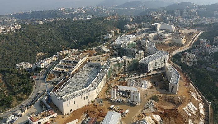 An aerial view of the new US embassy complex in Beirut under construction. — US embassy in Beirut via Twitter