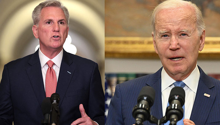 ABD Temsilciler Meclisi Başkanı Kevin McCarthy ve ABD Başkanı Joe Biden.— AFP