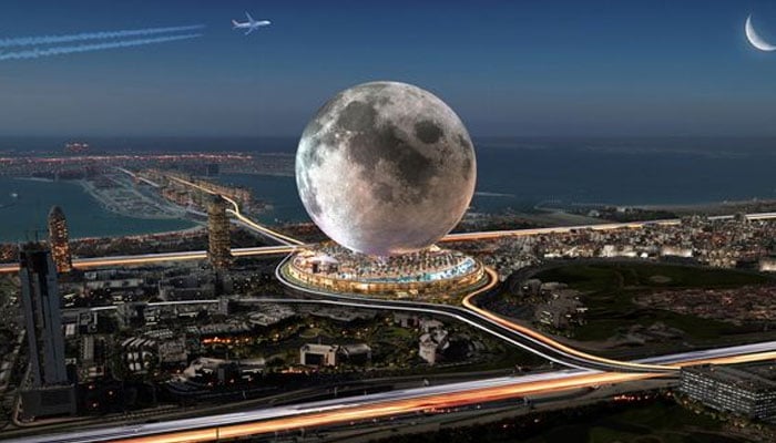 The picture shows the moon project being planned in Dubai. — moonworldresorts.com
