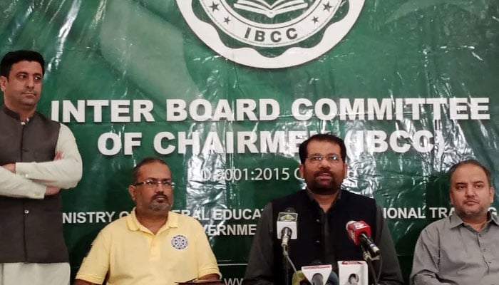 IBCC Secretary IBCC addressing a press conference in Karachi. — Author