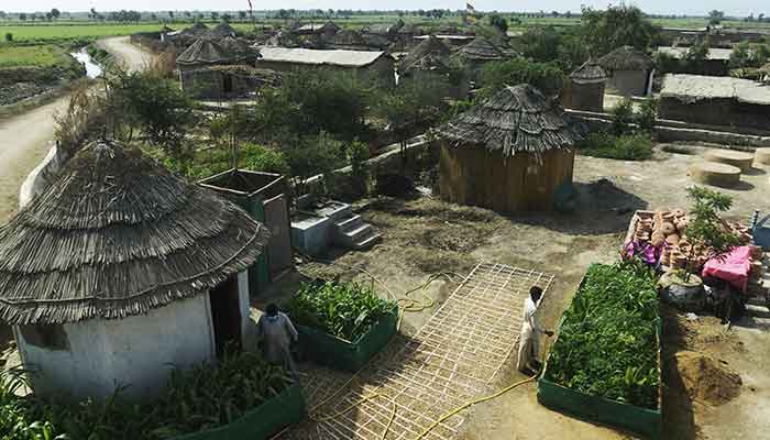 This picture taken on April 9, 2023, shows a general view of Pono Colony in Sanjar Chang village, in Tando Allahyar district. — AFP