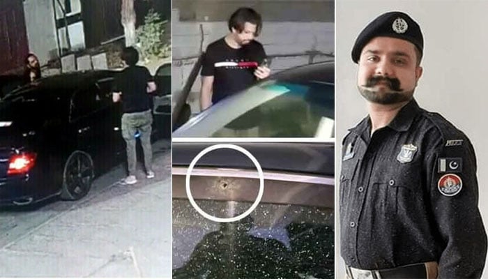 Güvenlik kamerası görüntülerinden alınan fotoğraflar, polis memuru Abdul Rehman ile şüpheli Khurram Nisar arasındaki tartışmayı gösteriyor — GeoNews