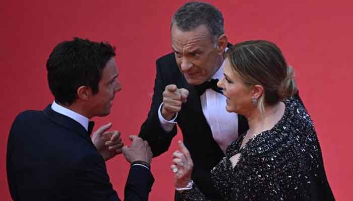 Tom Hanks seen losing his cool at Cannes red carpet