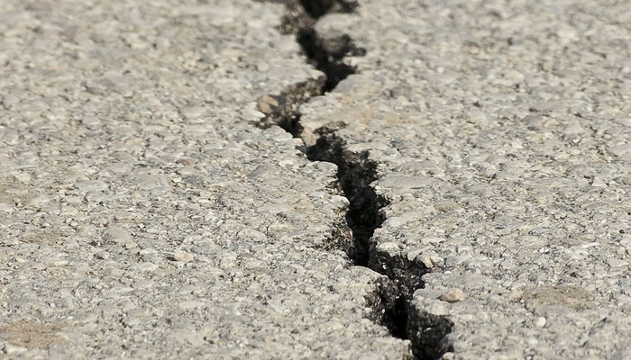 This representational picture shows a crack in the
