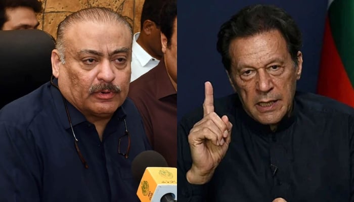 Health Minister Abdul Qadir Patel (left) and PTI Chairman Imran Khan. — INP/AFP/File