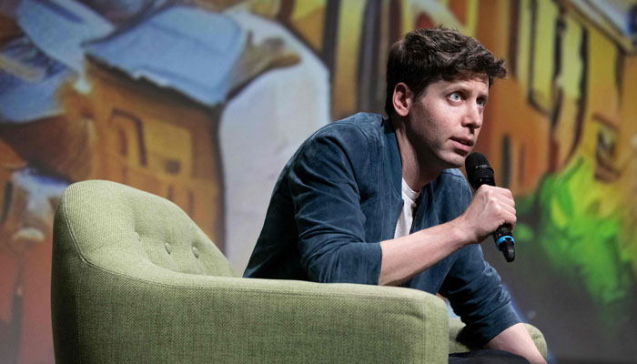 OpenAI CEO Sam Altman addresses a speech during a meeting, at the Station F in Paris on May 26, 2023. — AFP