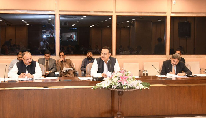 PAC Chairman Noor Alam Khan presiding a meeting of the committee at Parliament. — National Assembly