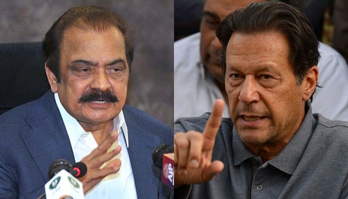 Interior Minister Rana Sanaullah (Left) and Pakistan Tehreek-e-Insaf (PTI) Chairman Imran Khan (Right). — APP/AFP/File