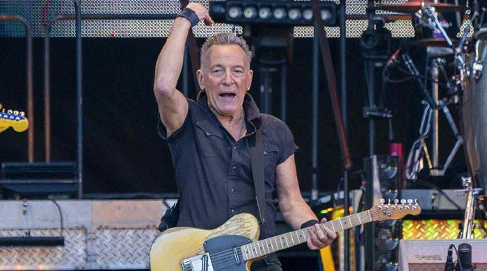 Rock legend Bruce Springsteen stumbles on stage during Amsterdam gig